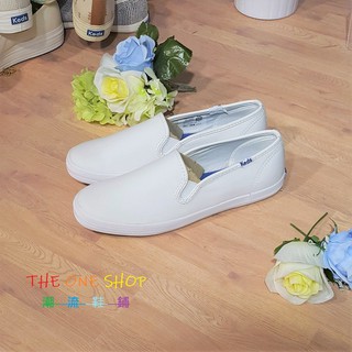TheOneShop Keds 白色 懶人鞋 小白鞋 皮革 全白 基本款 經典款 鬆緊帶 套腳 防潑水 WH48600