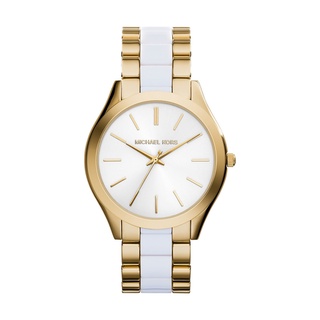 【Michael Kors】美式經典個性雙色半陶瓷時尚腕錶-白金款/MK4295/台灣總代理公司貨享兩年保固