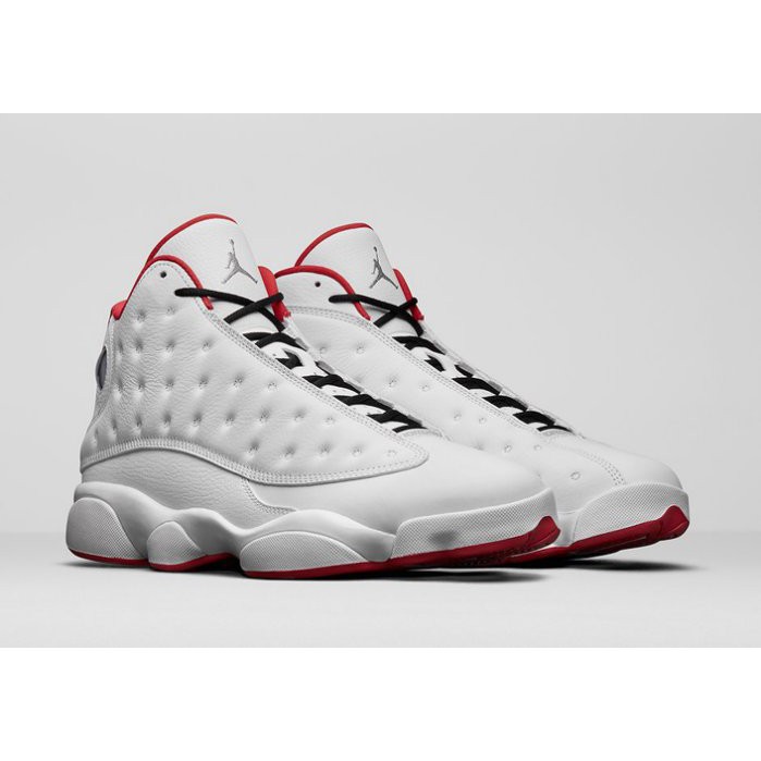 white and red jordan retro 13