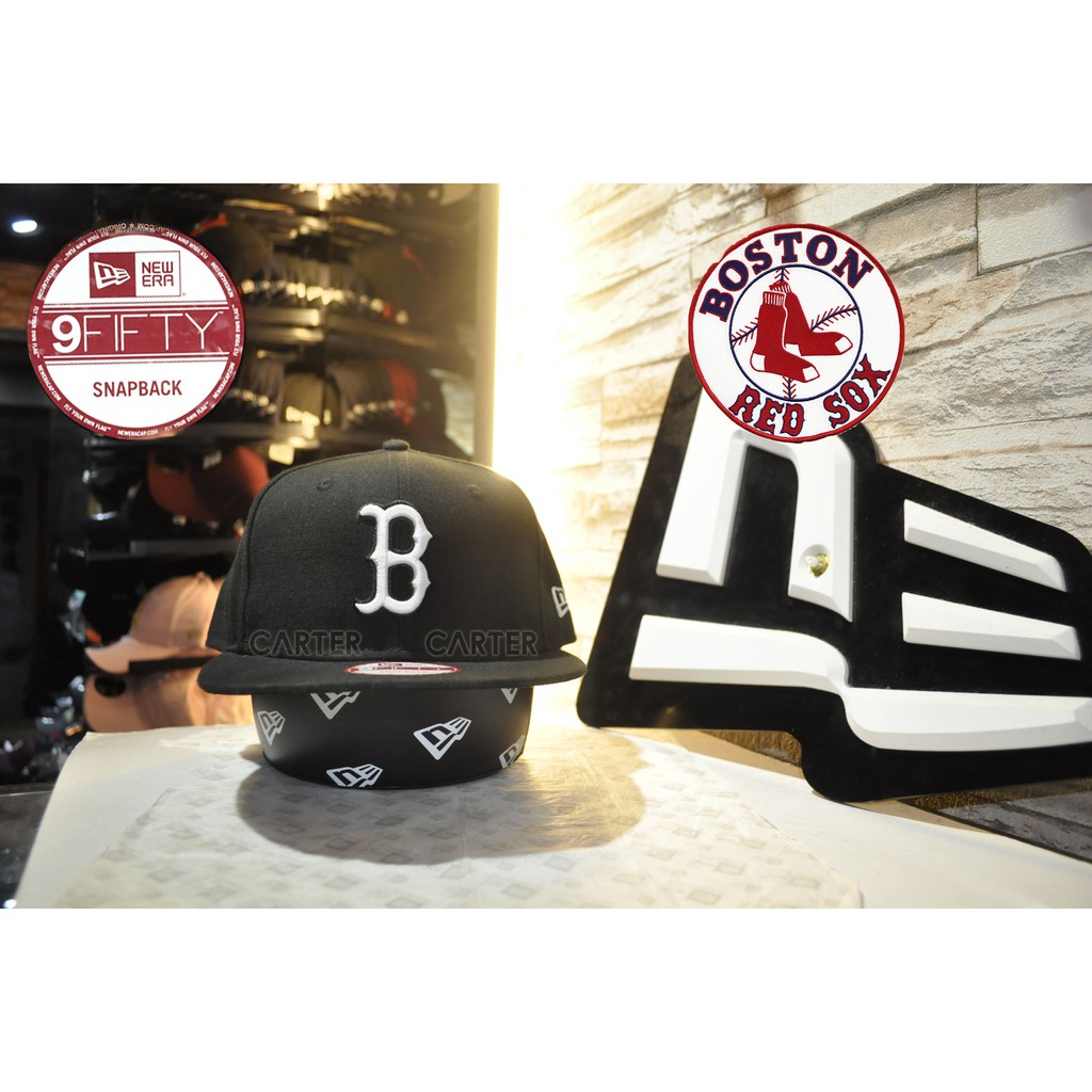 New Era x BOS Red Sox Blk/White Logo 9Fifty 波士頓紅襪黑底白字後扣棒球帽