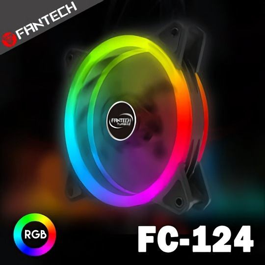 【EC數位】FANTECH FC-124 雙光圈RGB燈效靜音風扇 靜音發光 12cm 散熱風扇 可串聯風扇