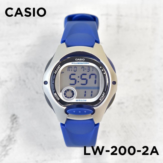 【金台鐘錶】CASIO 卡西歐 10年電力電池 大型的螢幕 銀藍 LW-200-2A