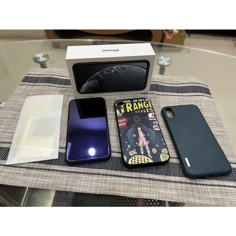 iPhone XR 256G 黑色 二手機 附抗藍光保護貼+怪奇物語手機殼
