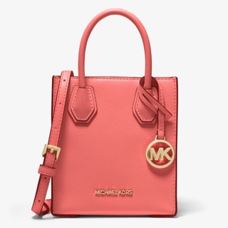 MICHAEL KORS 鵝卵石紋小款風琴包 琴譜包 手提斜背兩用包 真皮皮革 手提包 M71555 柚粉色MK(現貨)