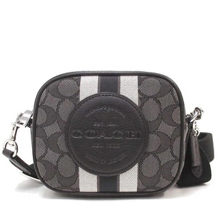COACH 經典滿版logo迷你相機包 專櫃款緹花織布 斜背包 肩背包 側背包 7057 黑色(現貨)