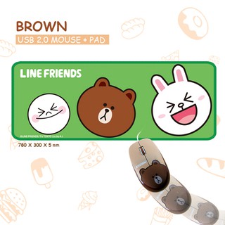 【光影科技】LINE FRIENDS 經典人物滑鼠墊&熊大滑鼠禮盒組(LN-L04)