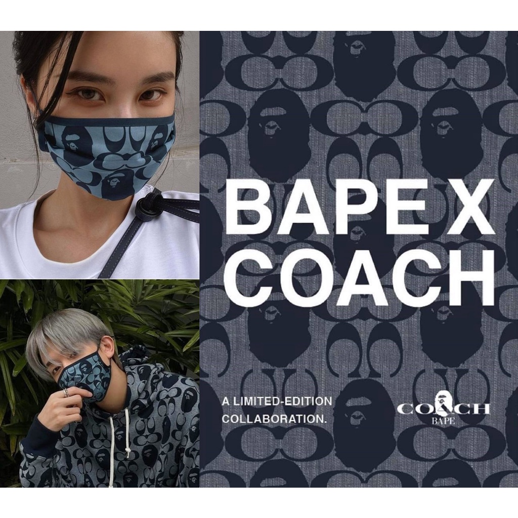 【美國代購正品】COACH X BAPE 最新限量聯名口罩 藍/黑  美國現貨即將抵台