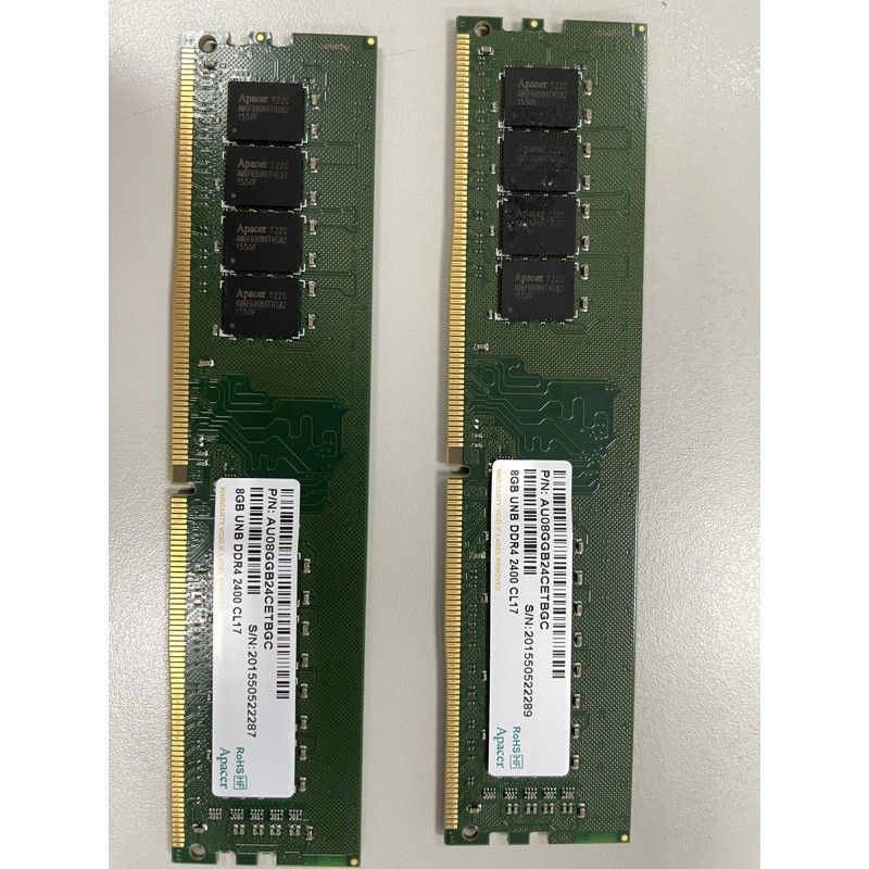 Apacer DDR4 2400 8G*2 宇瞻記憶體 終身保固 二手