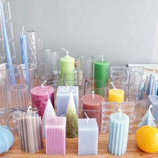 蠟燭diy模具圓柱方形冰花蠟燭亞克力模具手工diy香薰蠟燭模具材料 派對蠟燭酒店裝飾生日蠟燭 教堂蠟燭