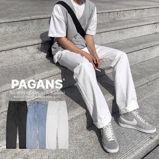 【PAGANS STORE】韓版 復古 水洗 闊腿 直筒 素面 寬鬆 仿舊 牛仔褲 百搭 寬褲 闊腿褲 白色 牛仔 長褲