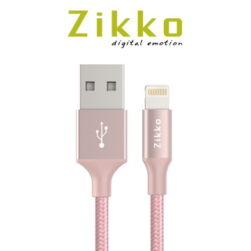 【瘋桑C】Zikko 雙面USB 正反可插MFI認證 Lightning 充電線(1.5m)-金色 灰色 玫瑰金