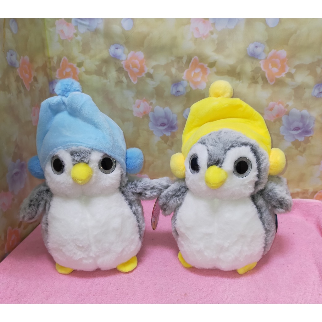 超可愛的 大眼睛 戴帽 企鵝 (一組2隻)Q版 國王企鵝 造型 玩偶 娃娃 絨毛玩偶 高約20CM