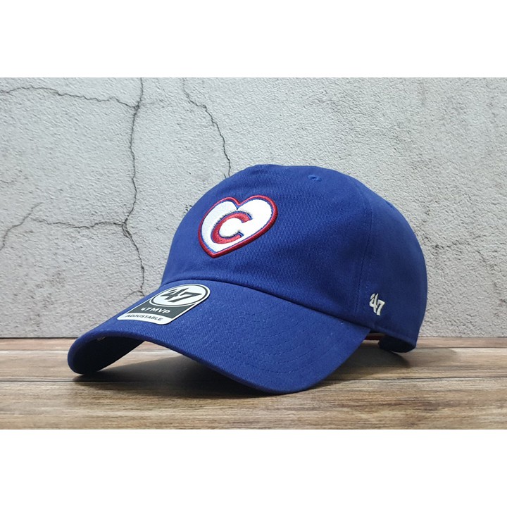 蝦拼殿 47brand MLB芝加哥小熊隊愛心款LOGO復古布料老帽  女款老帽棒球帽  現貨供應中