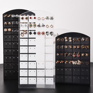 黑色 / 白色塑料耳環耳釘展示珠寶展示架支架收納盒