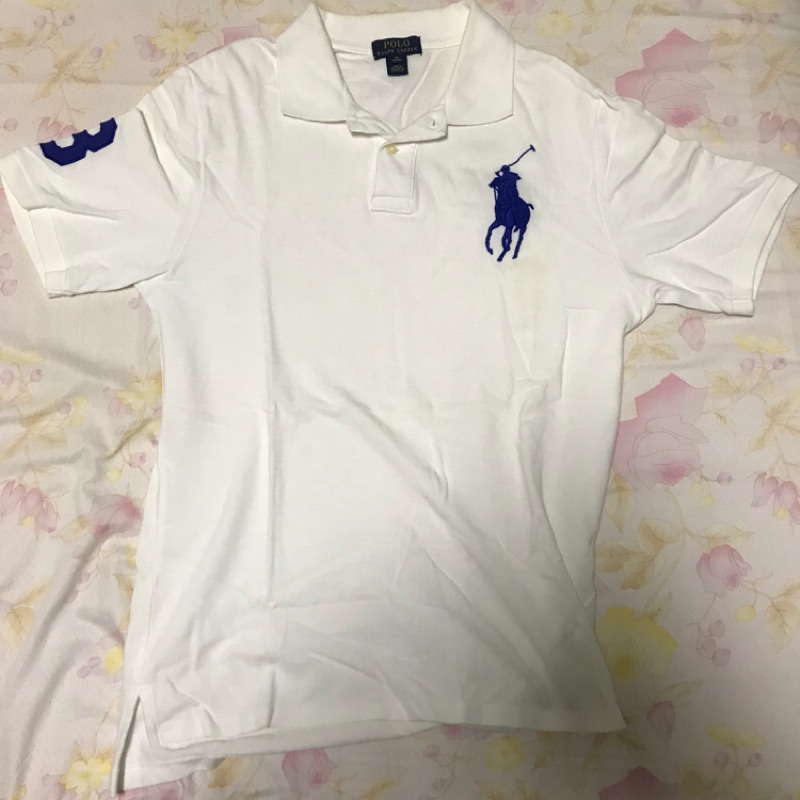 Ralph Lauren polo衫 大馬logo 白色青年版  XL