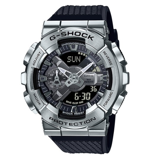 【天龜】CASIO G-SHOCK 重工業風金屬雙顯手錶 GM-110-1A