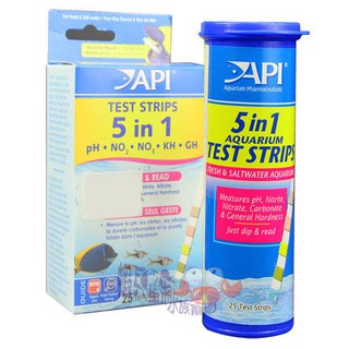 蝦兵蟹將【美國 API-魚博士】D1704 五合一測試片【散裝】5合1 PH GH KH NO2 NO3 測試紙