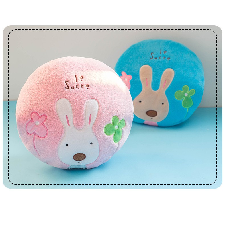 超可愛砂糖兔法國兔卡通繡花暖手抱枕兔子午睡枕砂糖兔暖手枕兔子枕頭兔子車用枕頭 蝦皮購物