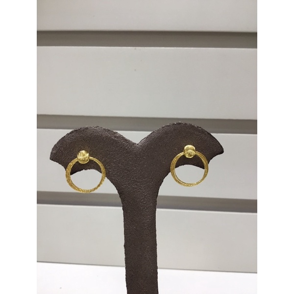 「瑞安珠寶」9999純金金絲圓圈時尚造型黃金耳環