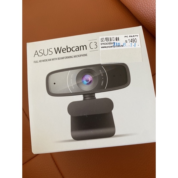 (全新）ASUS華碩 Webcam C3 1080p 30 fps/廣視角/波束成形麥克風/可調整固定夾/視訊鏡頭