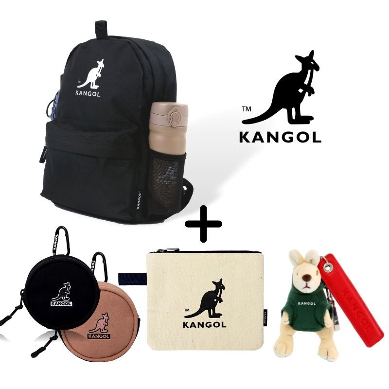 KANGOL 袋鼠 銀河後背包+車輪餅 袋鼠公仔 帆布手拿包 小帥包 零錢包 現貨正品 AAstore