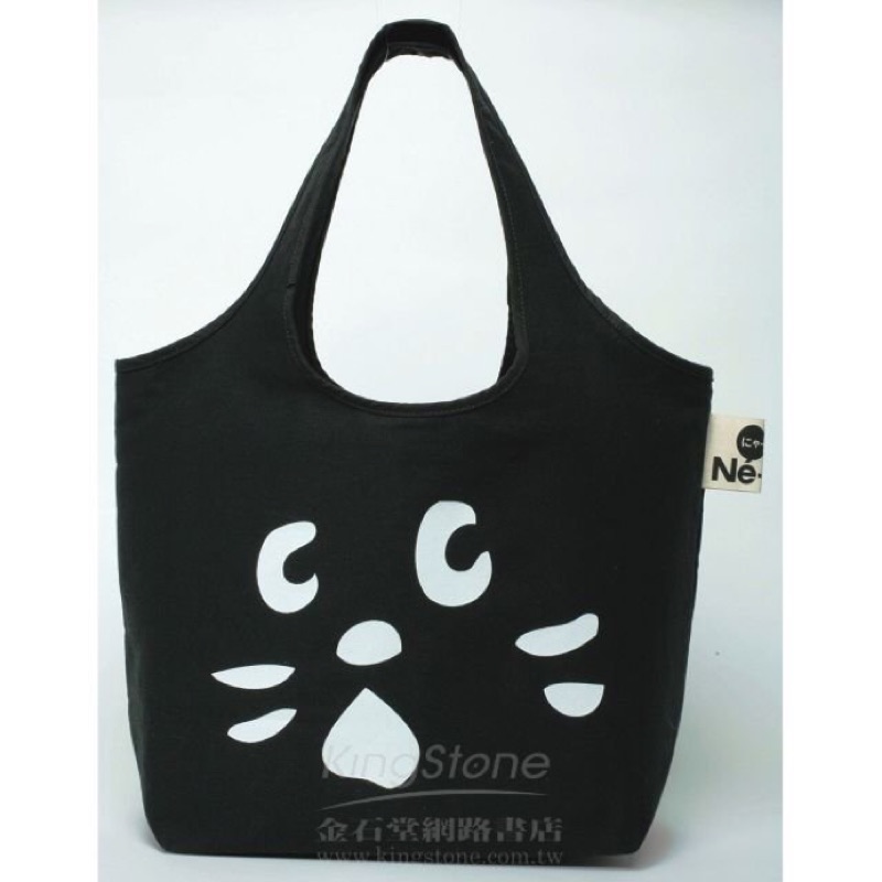 P.C. Shop 日本雜誌品牌附錄～Ne-net黑貓臉LOGO帆布托特包 肩背包 手提包【絕版品】