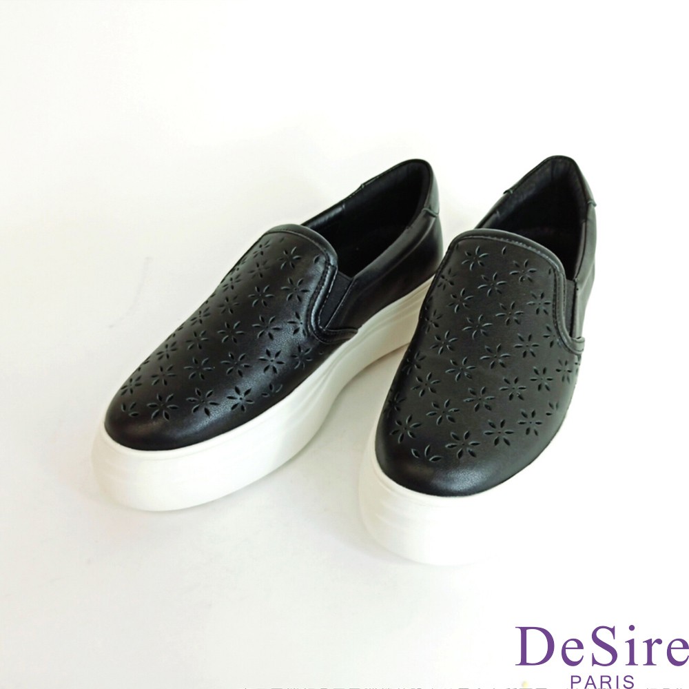 【DeSire】雷射雕花鏤空厚底休閒鞋-黑(9167213-99)