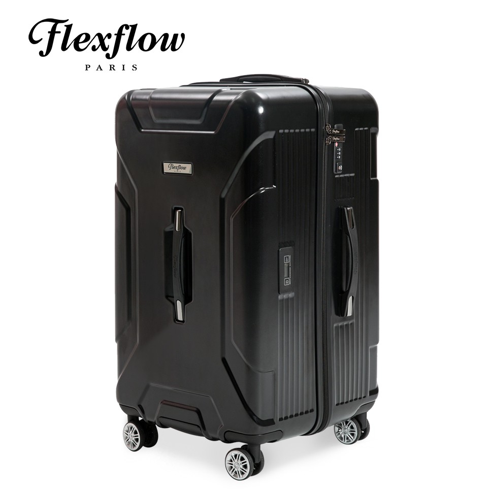 Flexflow 原色黑 南特特務系列29型 智能測重防爆拉鍊旅行箱