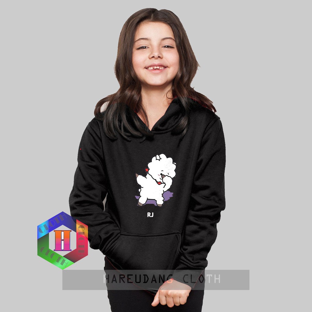 Rj bt21Jin BTS 兒童連帽外套