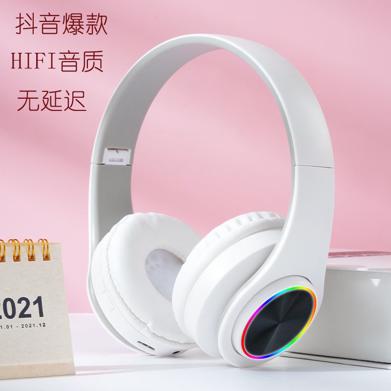 發光頭戴式無線藍牙耳機OPPOvivo小米榮耀華為蘋果所有手機通用麥