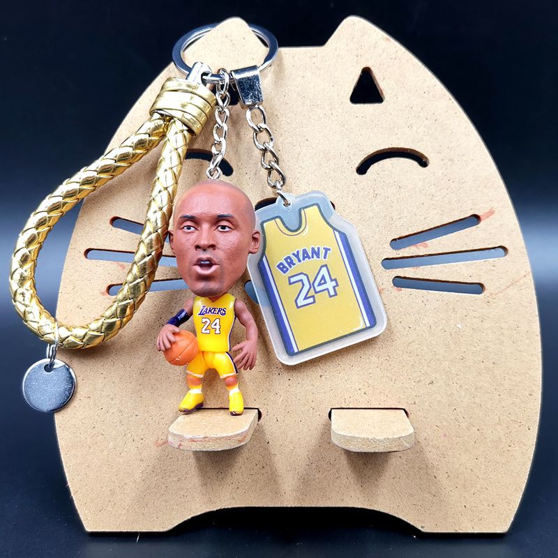 DIY球星鑰匙圈NBA球星Q版公仔挂飾柯瑞杜蘭特柯比拜恩詹姆士