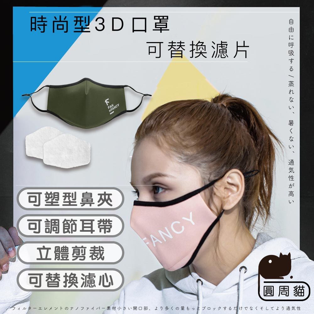 【😺現貨】時尚型3D口罩可替換濾片🐾防塵 時尚口罩 布用口罩 過濾灰塵 五層過濾 濾芯 更換 過濾 灰塵