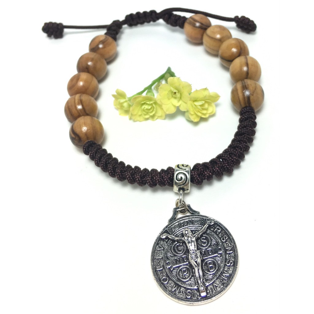 天主教聖物以色列進口橄欖木念珠手鍊(10mm)_耶穌苦像＃8251000