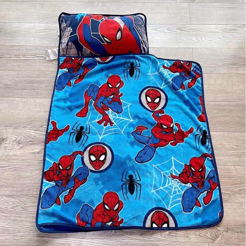 [現貨] 卡通兒童蜘蛛人SPIDERMAN孩童可擕式睡袋 NAP MAT一體午睡墊 蓋毯 枕頭套裝 幼稚園睡袋 生日禮物