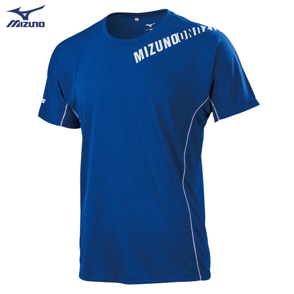 MIZUNO 男裝 短袖 T恤 休閒 吸汗快乾 合身版型 藍白【運動世界】32TA100816