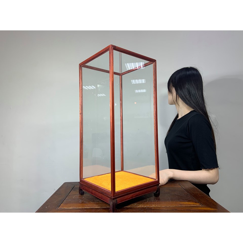 【通天寶】台灣製 玻璃框【藝品展示框】五種尺寸 花梨架實木 展示台 展示架 藝品高檔收藏盒