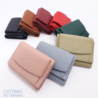 （現貨）真皮日式短夾 皮夾短夾零錢包 女生錢包 日式錢包 9003 Catsbag Shop