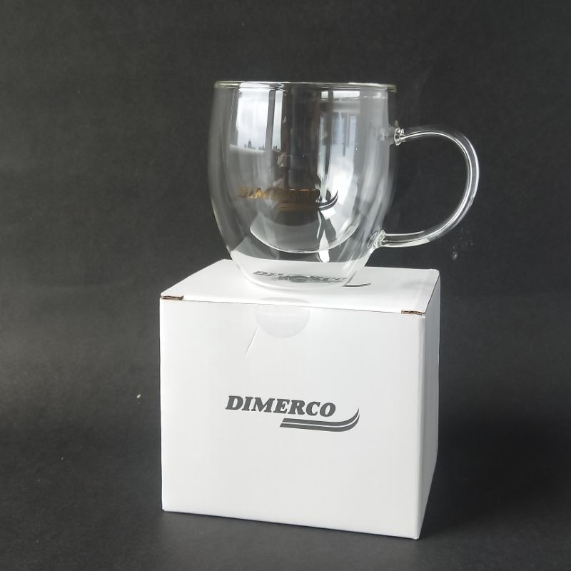 Dimerco雙層隔熱玻璃馬克杯 2022中菲行股東會紀念品 玻璃杯 保溫杯 咖啡杯 飲料杯 雙層杯 中空杯