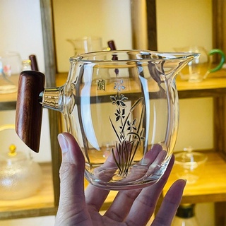 漫佳蘭花木 把 公道杯 ≈00ml 耐熱玻璃 茶具 分茶器 分茶杯 玻璃茶具 耐熱玻璃