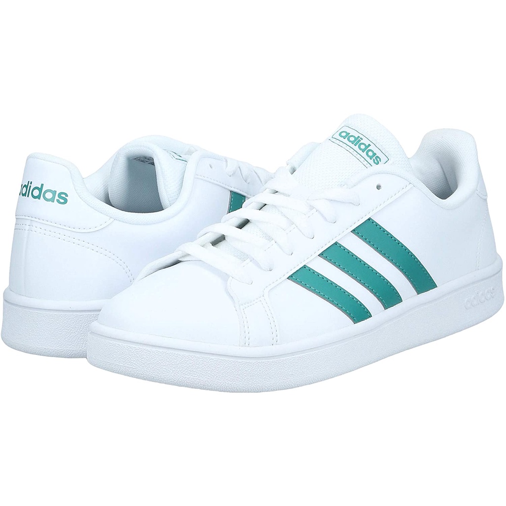 Adidas Grand Court Base EOU26 休閒鞋-鞋白色/活性绿色/灰色