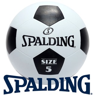 鞋大王SPALDING 黑×白 SPBC-5001 Team橡膠材質足球(五號球)
