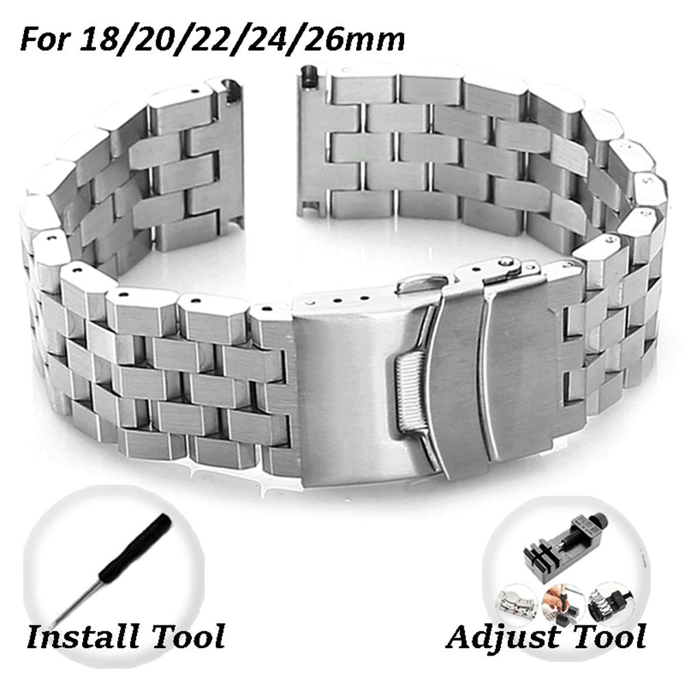 點小鋪 適用Amazfit手錶的通用鋼錶帶Galaxy Watch 3 Active 2華為不銹鋼錶帶1