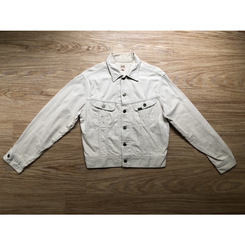 二手LEE 101-J White Denim Jacket 米白色牛仔丹寧外套38號 工會標 短版 男女皆可