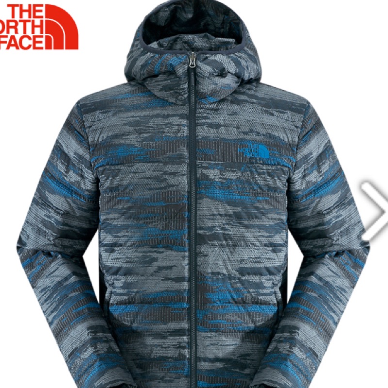 The North Face 男全新 700 fill羽絨兜帽外套 都會藍迷彩圖騰 NF0A2XXIKYK M保暖外套