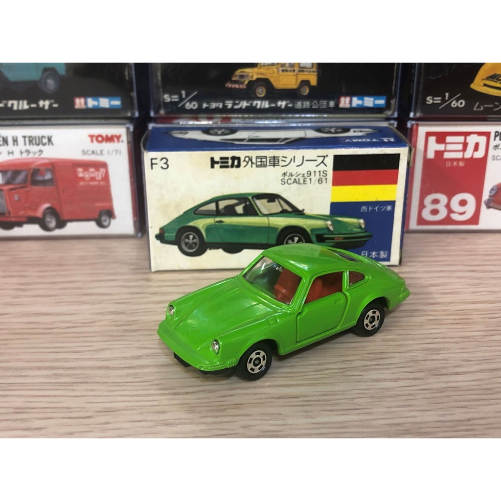 Tomica 日本製 藍盒 no.F3 PORSCHE 911S 保時捷 綠色 絕版