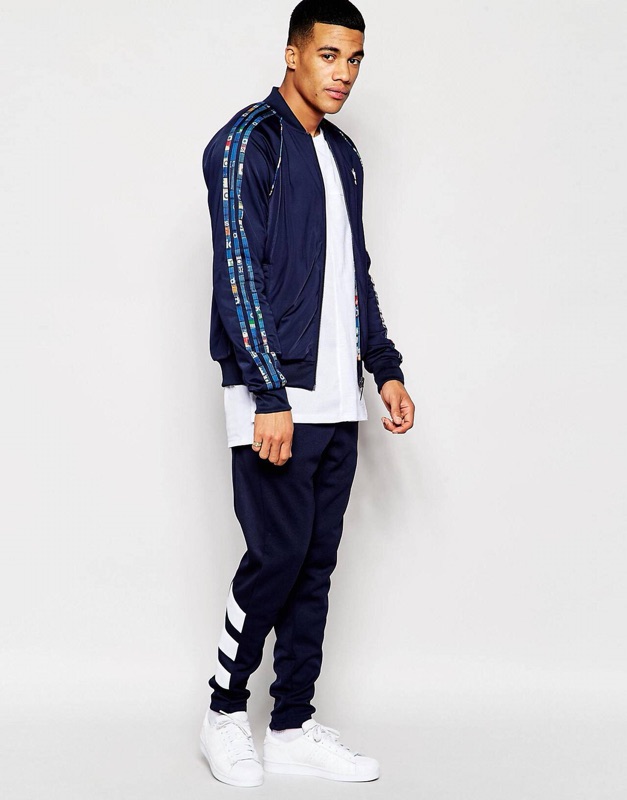 Adidas Originals Skinny Joggers 縮口棉褲運動褲''深藍'' AJ7672 | 蝦皮購物