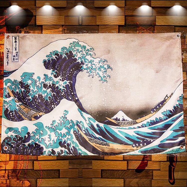 日本浮世繪海浪掛布背景布居家裝飾 蝦皮購物