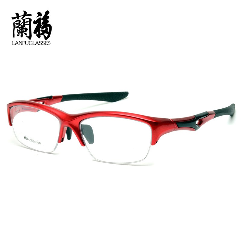 LANFU 蘭福 眼鏡框男全框半框運動眼鏡籃球足球配近視眼鏡大臉成品眼睛框tr90