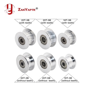 3D列印機GT2 16/20無齒皮帶輪16/20齒或無齒正時齒輪孔3 / 5mm，用於2GT皮帶6mm