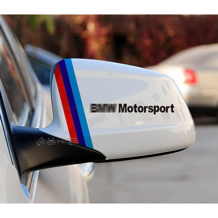 YP逸品小舖 三色 BMW Motorsport 後視鏡貼紙 一對裝 反光 防水 E60 335 320 Z4